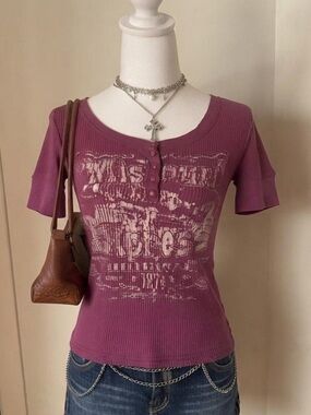 Grunge graphic Short-Sleeve top